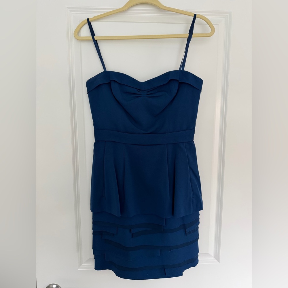 BCBGMaxAzria Strapless Navy Dress